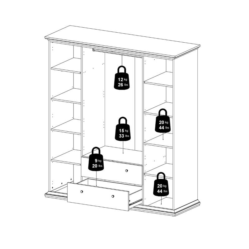 Furniture To Go Paris Wardrobe with 4 Doors and 2 Drawers in Matte Grey