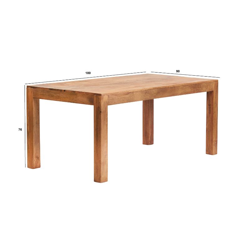 Indian Hub Toko Light Mango Large Dining Table 6ft (180cm)