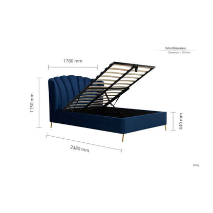 Birlea Lottie Fabric Ottoman Bed Midnight Blue