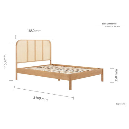 Birlea Margot Rattan Super King Bed Oak