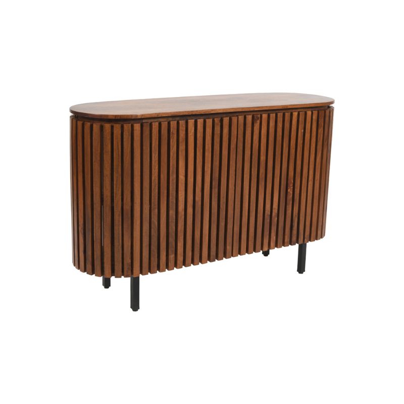 Indian Hub Slatted Mango Wood 2 Doors Sideboard