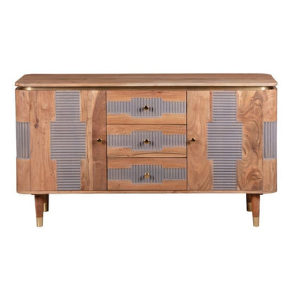 Indian Hub Wilton Acacia Wood 2 Doors 3 Drawers Sideboard