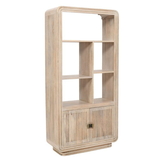 Wooden bookcase with two doors.