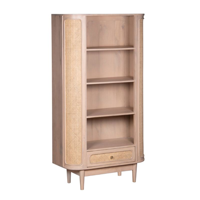 Indian Hub Valencia Cane & Mango Wood Bookcase