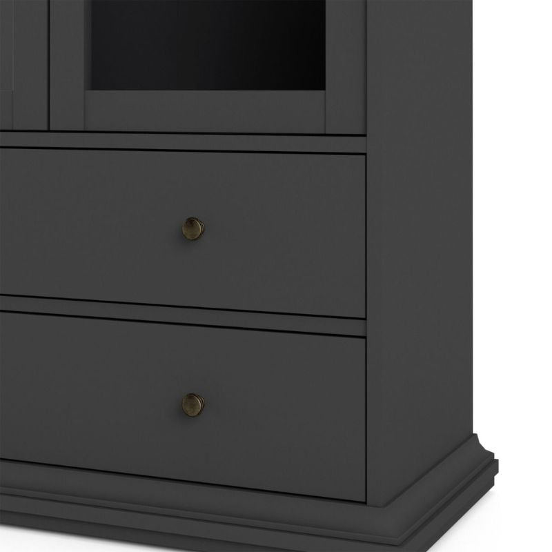 Furniture To Go Paris China Cabinet in Matte Grey