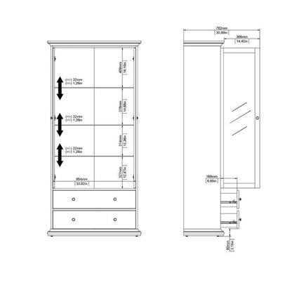 Furniture To Go Paris China Cabinet in Matte Grey