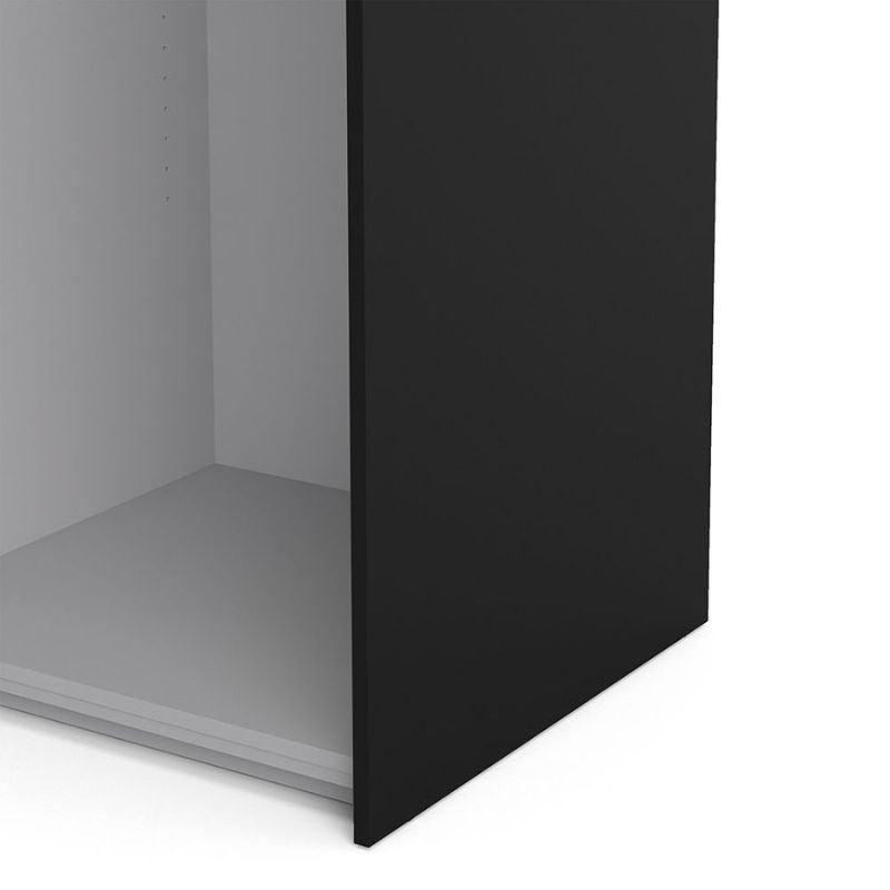 Furniture To Go Verona Sliding Wardrobe 120cm in Black Matte with Black Matte Doors with 5 Shelves