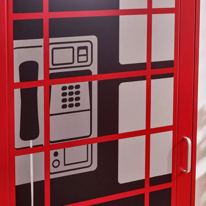 Julian Bowen Telephone Box Wardrobe Red, White and Black