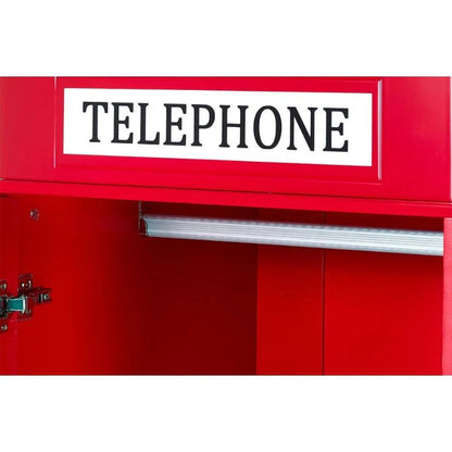 Julian Bowen Telephone Box Wardrobe Red, White and Black