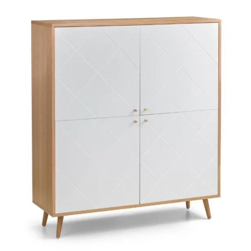 Julian Bowen Moritz 4 Door Cabinet Oak/White