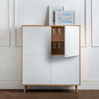 Julian Bowen Moritz 4 Door Cabinet Oak/White