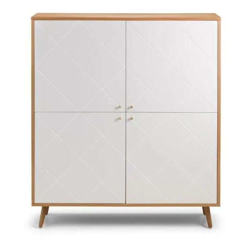 Julian Bowen Moritz 4 Door Cabinet Oak/White