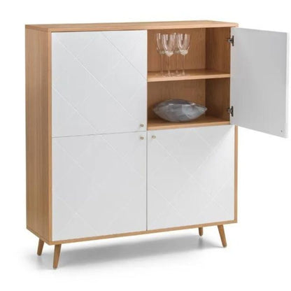 Julian Bowen Moritz 4 Door Cabinet Oak/White