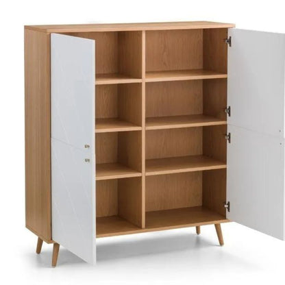 Julian Bowen Moritz 4 Door Cabinet Oak/White