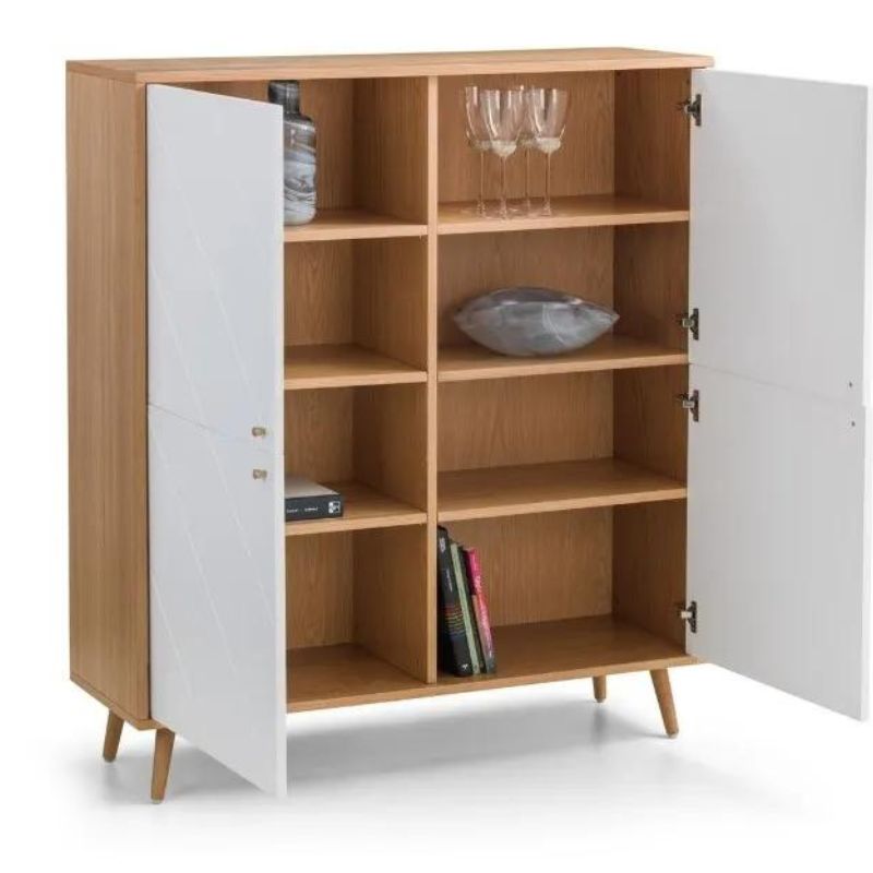 Julian Bowen Moritz 4 Door Cabinet Oak/White