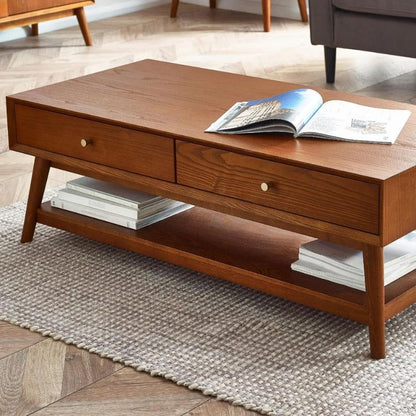 Julian Bowen Lowry 4 Drawer Coffee Table Cherry Ash Wood