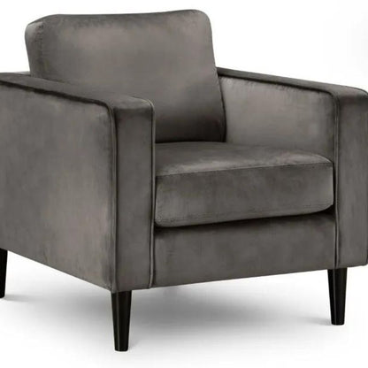 Julian Bowen Hayward Armchair Grey Velvet