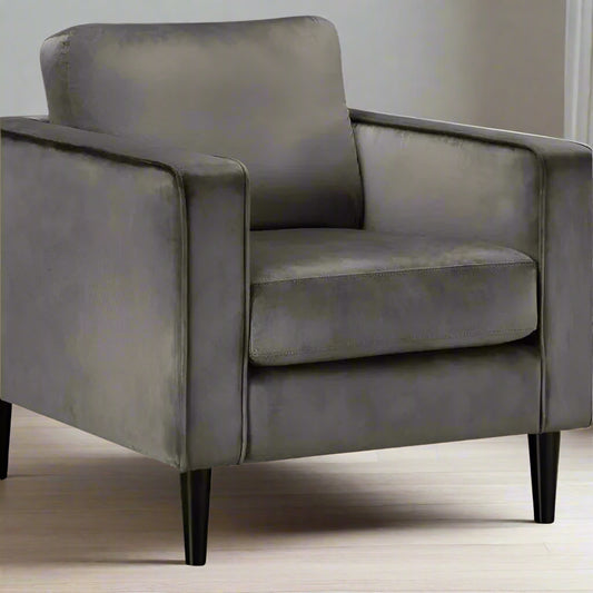 Julian Bowen Hayward Armchair Grey Velvet