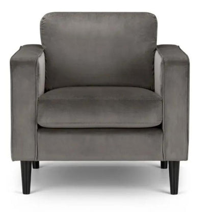 Julian Bowen Hayward Armchair Grey Velvet