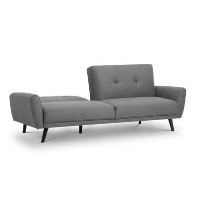 Julian Bowen Monza Fabric Sofa Bed Grey Linen