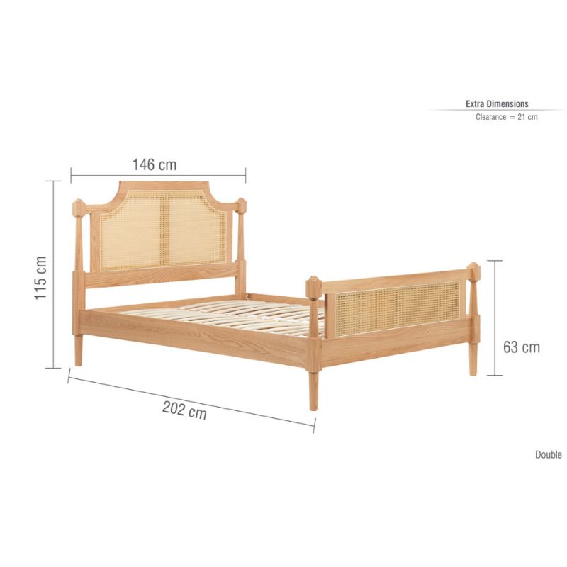 Birlea Geneva Double Bed Oak