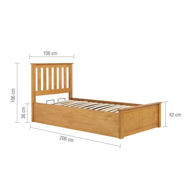 Birlea Phoenix Single Ottoman Bed Oak