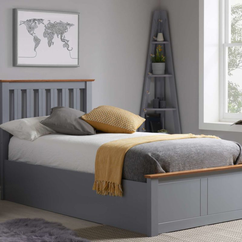 Birlea Phoenix Single Ottoman Bed Stone Grey