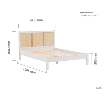 Birlea Croxley Rattan Double Bed White