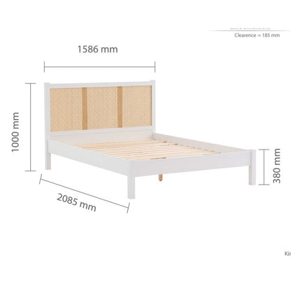 Birlea Croxley King Rattan Bed White