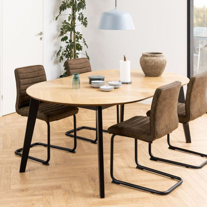 Furniture To Go Georgetown Round Dining Table in Oak & Black