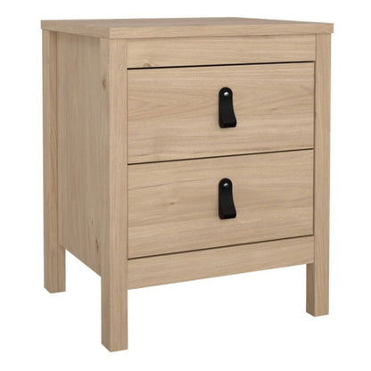 Furniture To Go Barcelona Package - Bedside Table 2 Drawers + Chest 5 Drawer + 2 Door Wardrobe in Jackson Hickory Oak