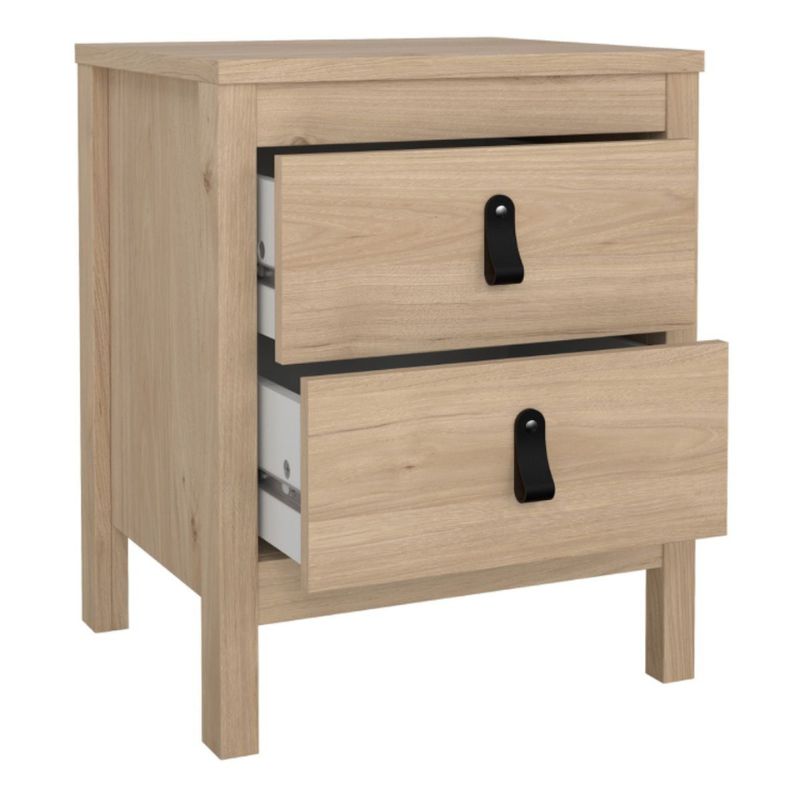 Furniture To Go Barcelona Package - Bedside Table 2 Drawers + Chest 5 Drawer + 2 Door Wardrobe in Jackson Hickory Oak