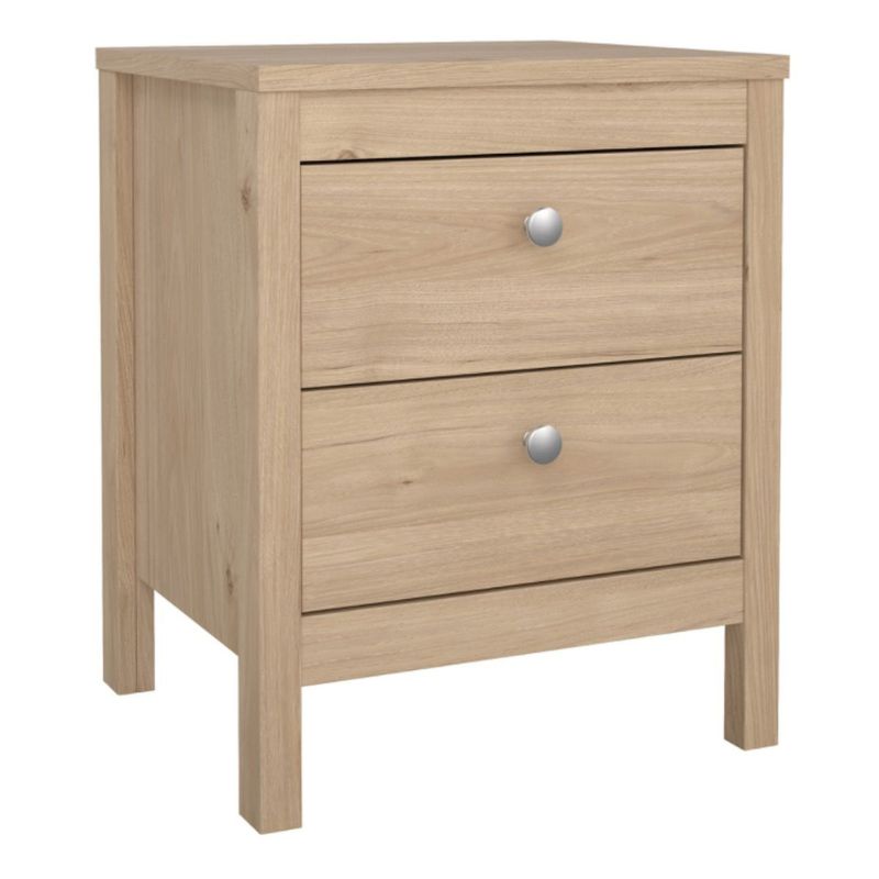 Furniture To Go Madrid Package - Bedside Table 2 Drawers + Chest 5 Drawer + 3 Door Wardrobe in Jackson Hickory Oak