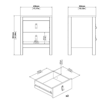 Furniture To Go Madrid Package - Bedside Table 2 Drawers + Chest 5 Drawer + 3 Door Wardrobe in Jackson Hickory Oak