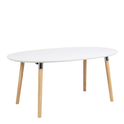 Furniture To Go Belina Oval Dining Table in White & Oak