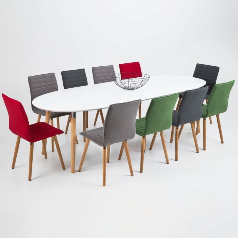 Furniture To Go Belina Oval Dining Table in White & Oak