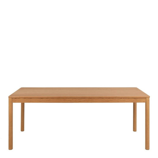 A wooden table featuring a smooth top and sturdy legs, showcasing natural wood grain and craftsmanship.