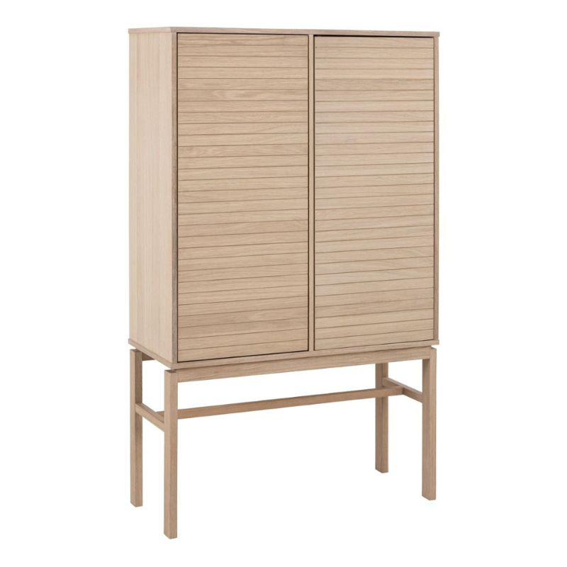 Furniture To Go Linley Cabinet with 2 Doors and 4 Shelves in White Oak