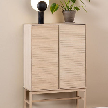 Furniture To Go Linley Cabinet with 2 Doors and 4 Shelves in White Oak