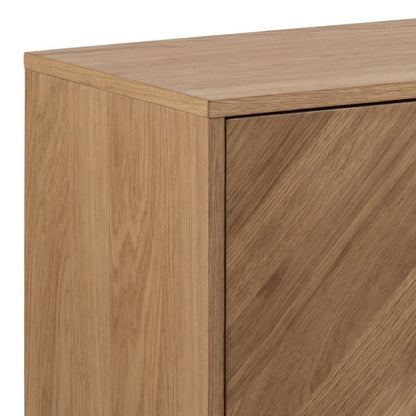 Furniture To Go Brighton 3 Door Sideboard in Oak with Herringbone Effect