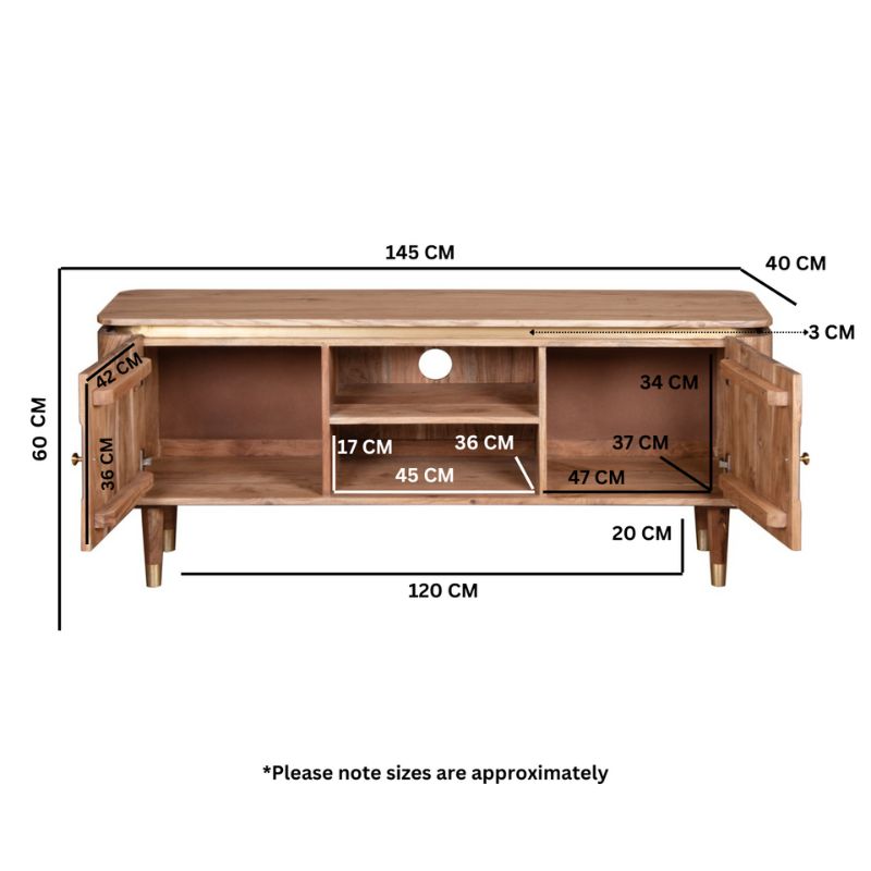 Indian Hub Wilton Acacia Wood TV Unit