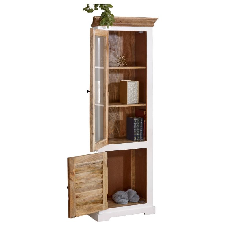 Indian Hub Alfie Wood Bookcase/Display Cabinet - 3 Shelves & 1 Door