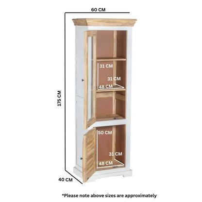 Indian Hub Alfie Wood Bookcase/Display Cabinet - 3 Shelves & 1 Door