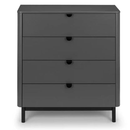 Julian Bowen Chloe 4 Drawer Chest Storm Grey & Black