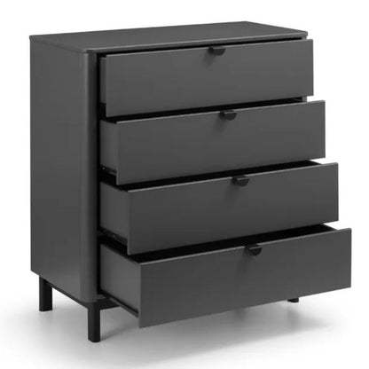 Julian Bowen Chloe 4 Drawer Chest Storm Grey & Black