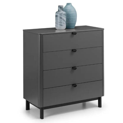 Julian Bowen Chloe 4 Drawer Chest Storm Grey & Black