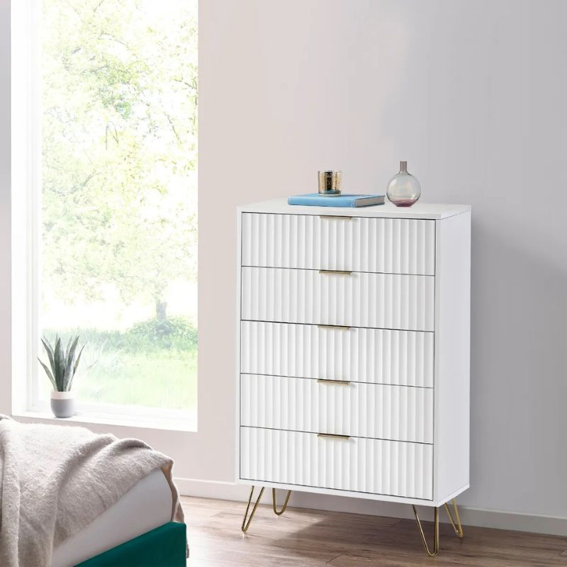 Julian Bowen Murano 5 Drawer Chest White