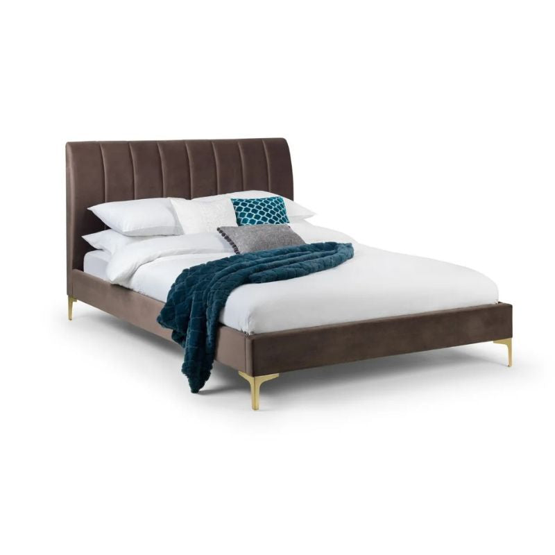 Julian Bowen Deco Double Bed Truffle Velvet