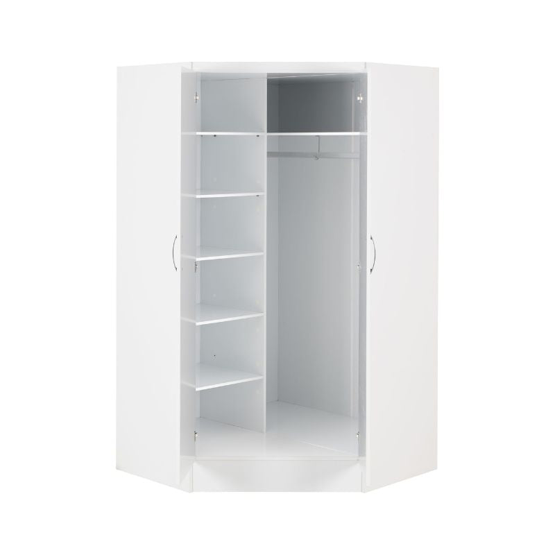 Seconique Nevada 2 Door Corner Wardrobe White Gloss