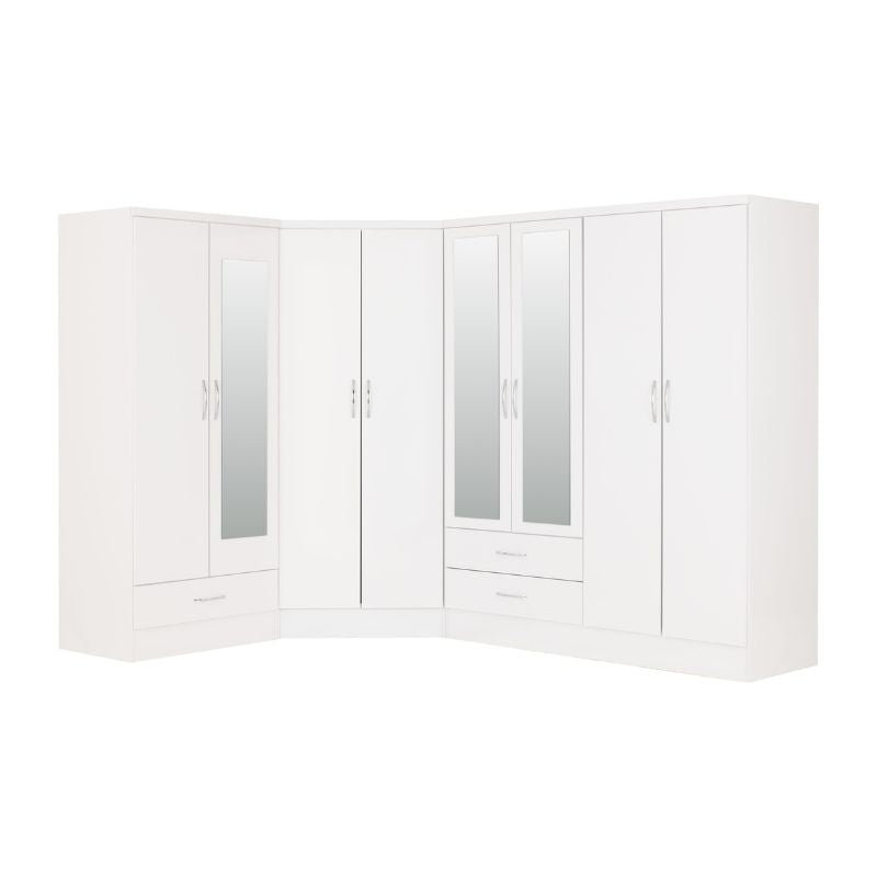 Seconique Nevada 2 Door Corner Wardrobe White Gloss